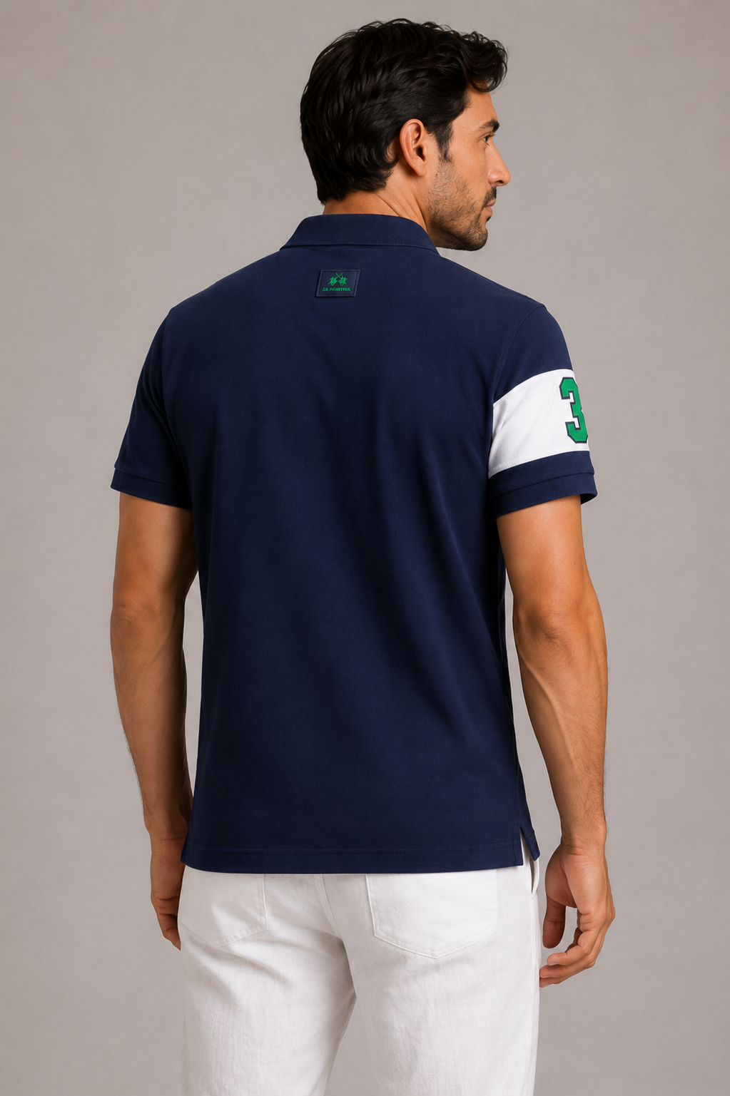 LM Milan logo Polo - Navy blue