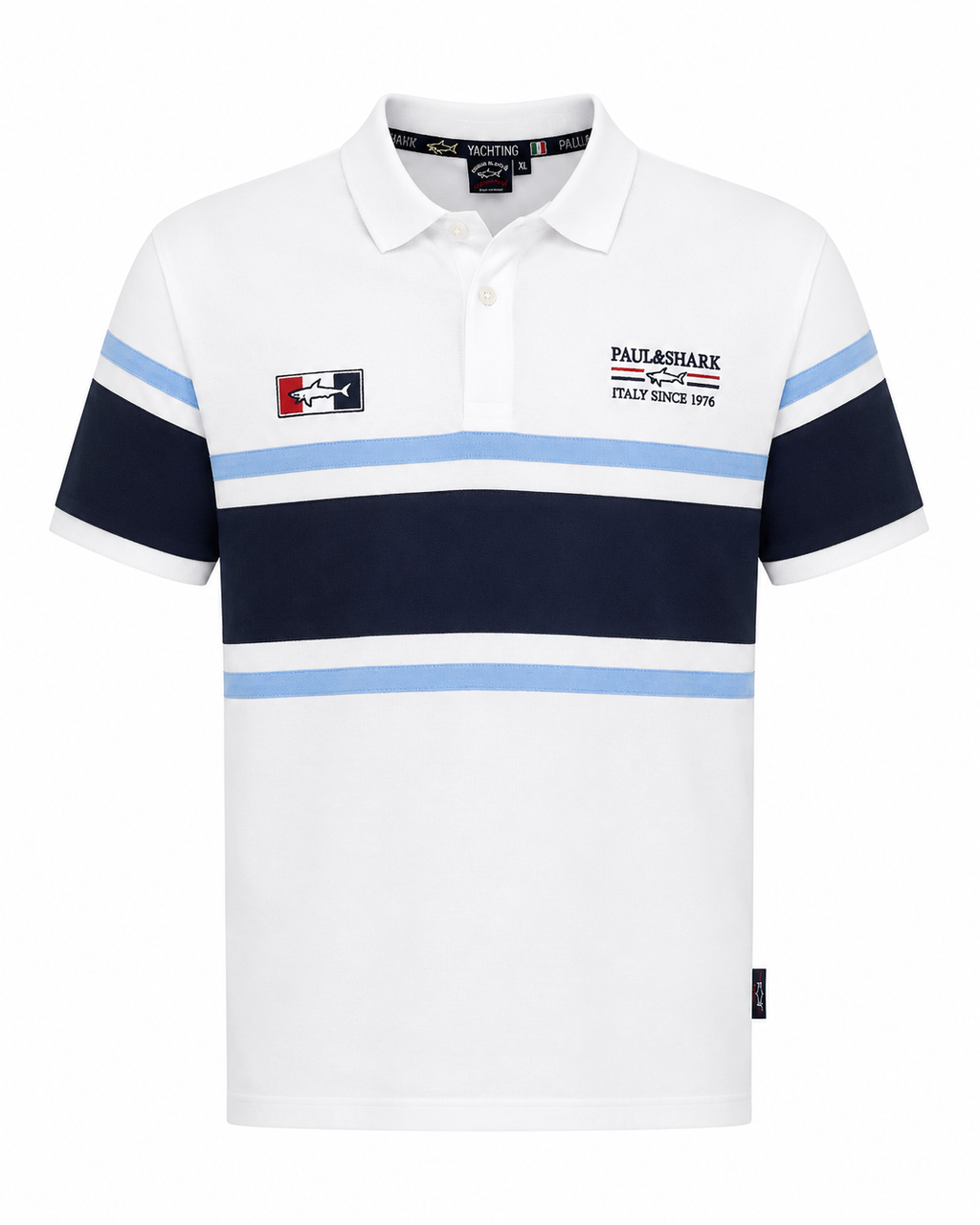 Paul & Shark striped polo - white