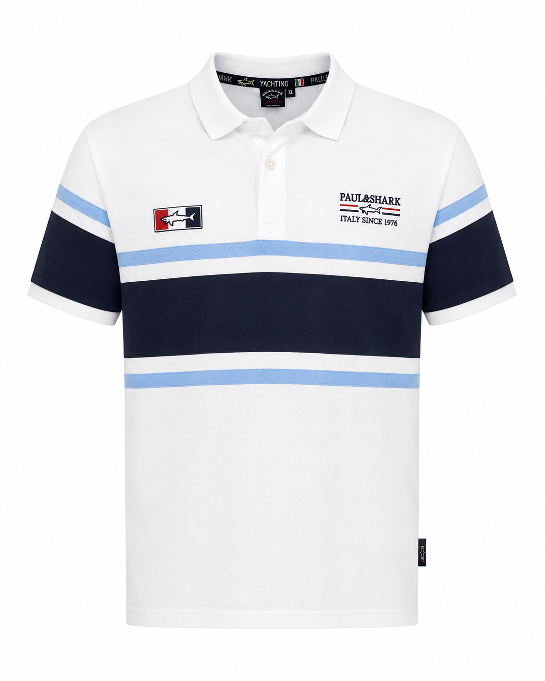 Paul & Shark striped polo - white