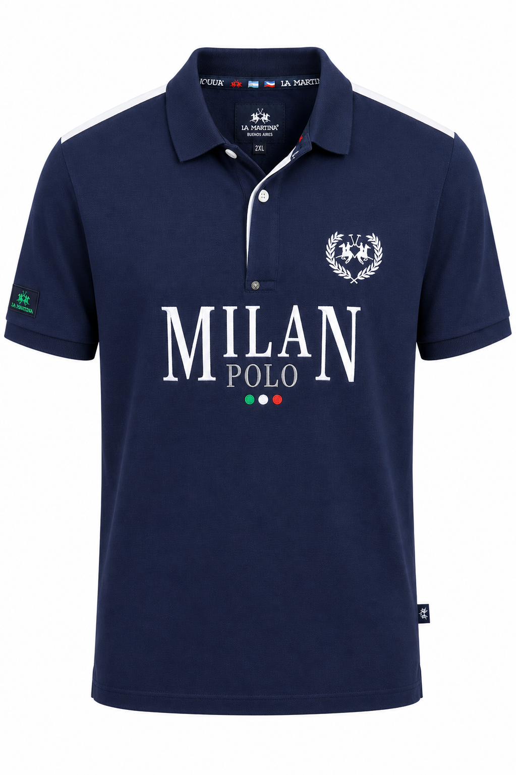 LM Milan logo Polo - Navy blue