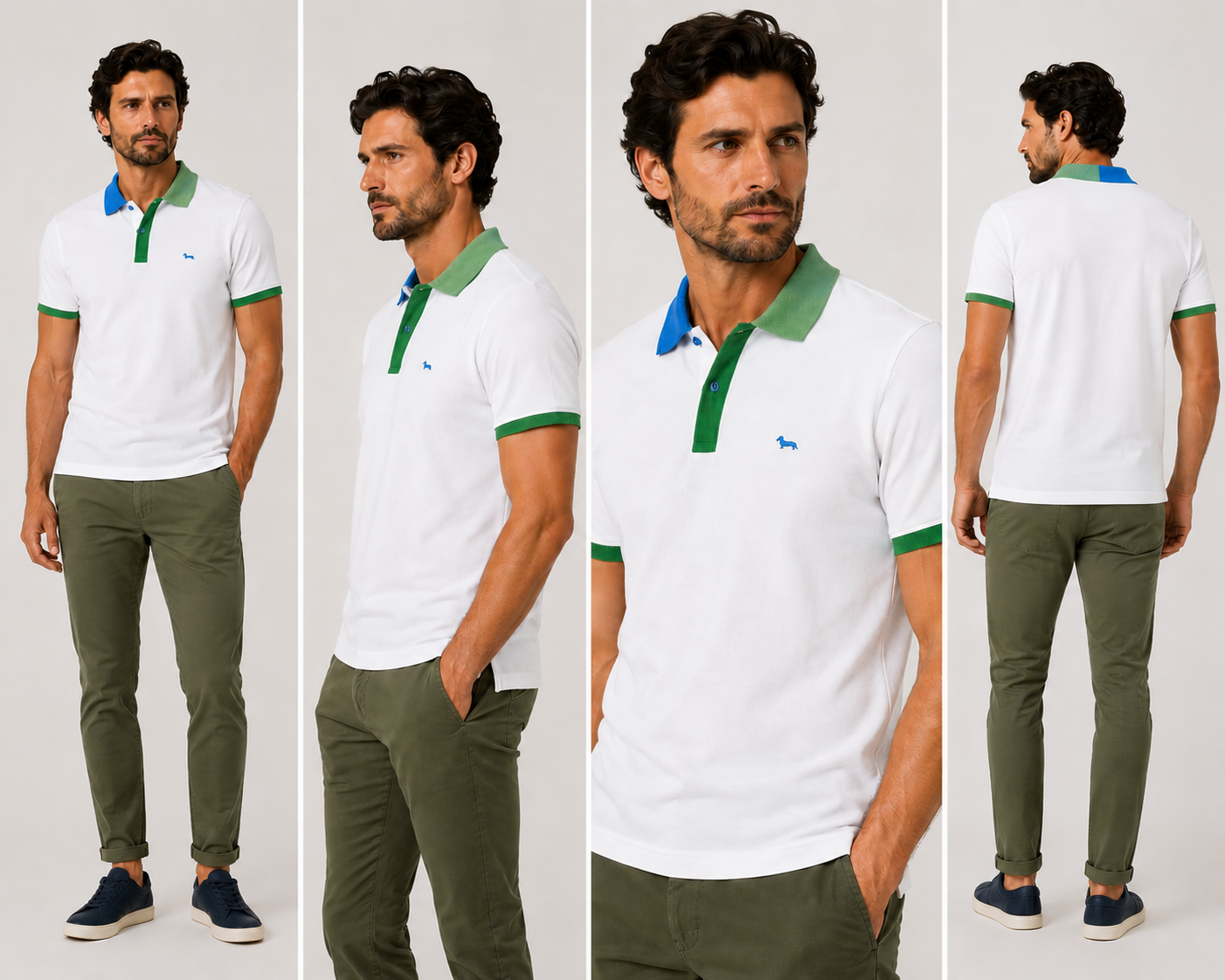 Harmont & Blaine colorful collar Polo - White