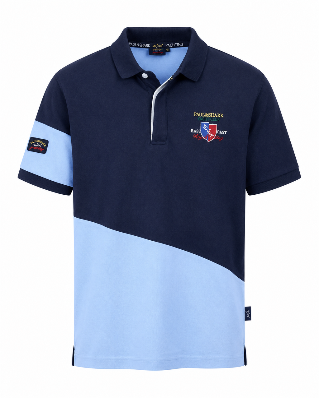 Paul & Shark colorblock polo - Navy and light blue