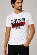 Cavalli Class Graphic tee logo T-shirt - White