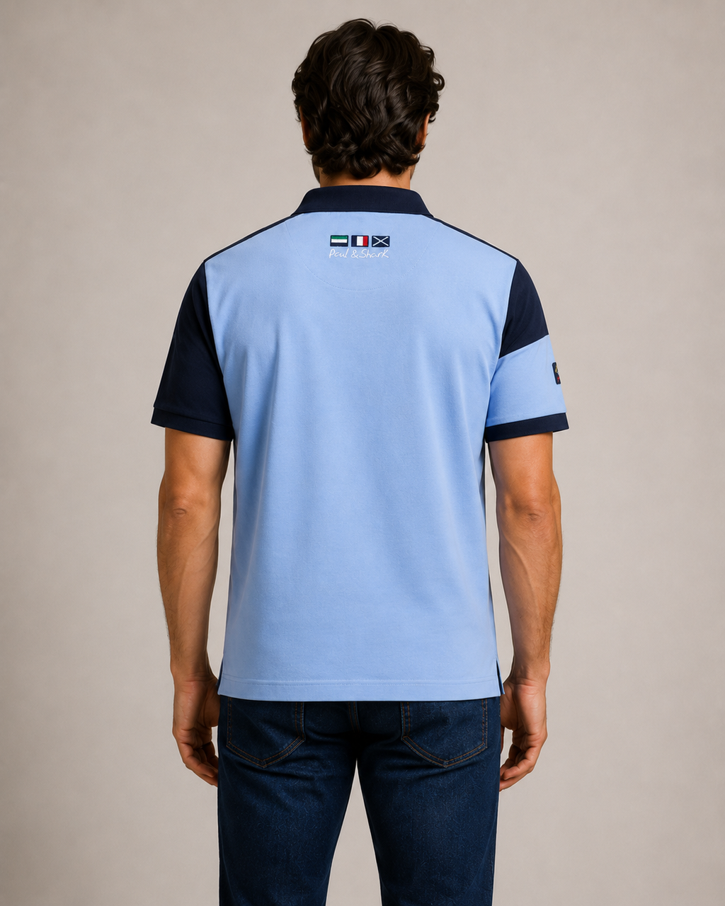 Paul & Shark colorblock polo - Navy and light blue