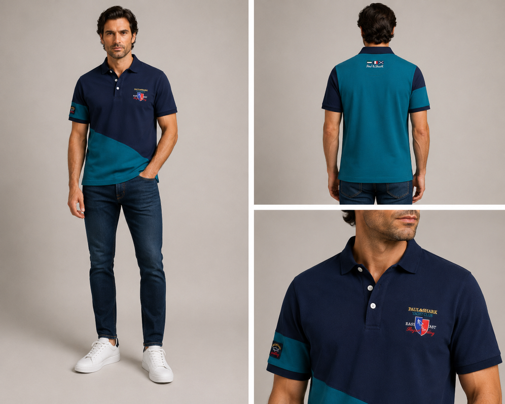 Paul & Shark colorblock polo - Navy and green
