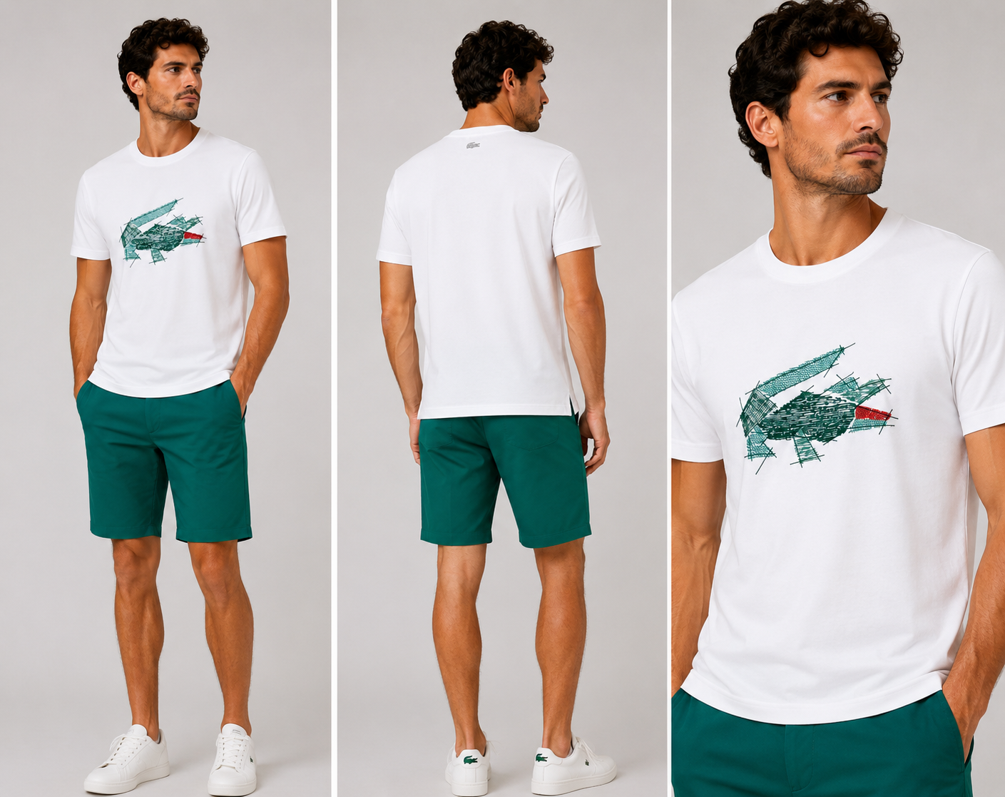 Lacoste crocodile Graphic T-shirt- White