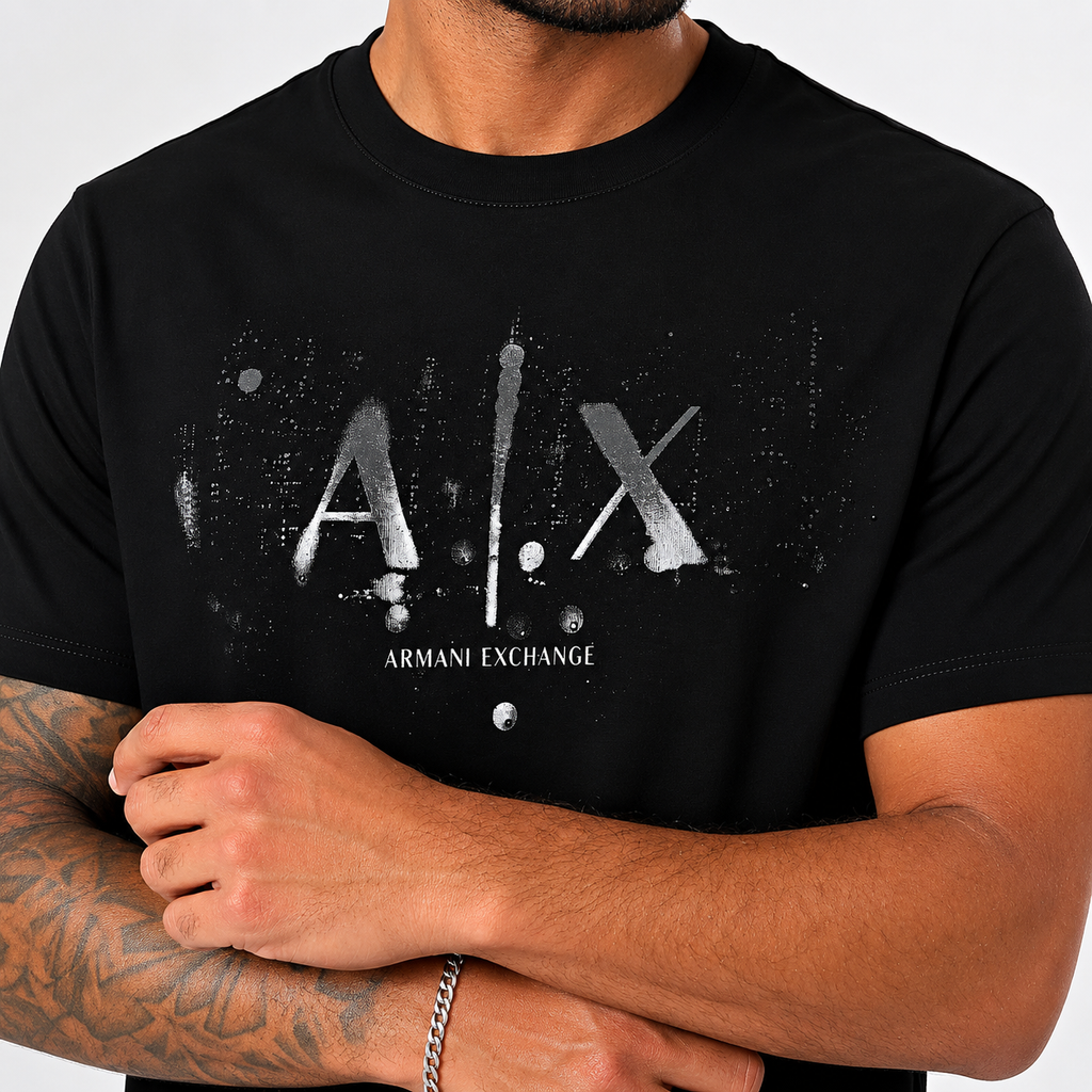 Armani Exchange  Strassy Graphic T-Shirt – Black