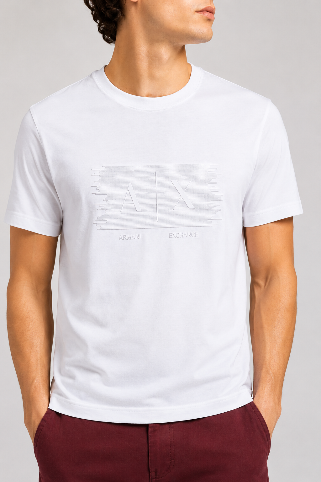 Armani Exchange embroidered AX logo T-shirt - White