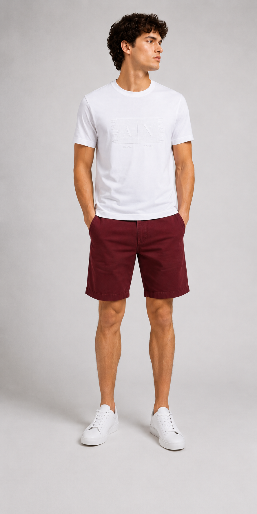 Armani Exchange embroidered AX logo T-shirt - White