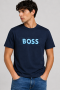 BOSS  layered Logo T-Shirt - Blue Navy