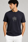 BOSS embroidered rubber logo T-Shirt- Blue Navy