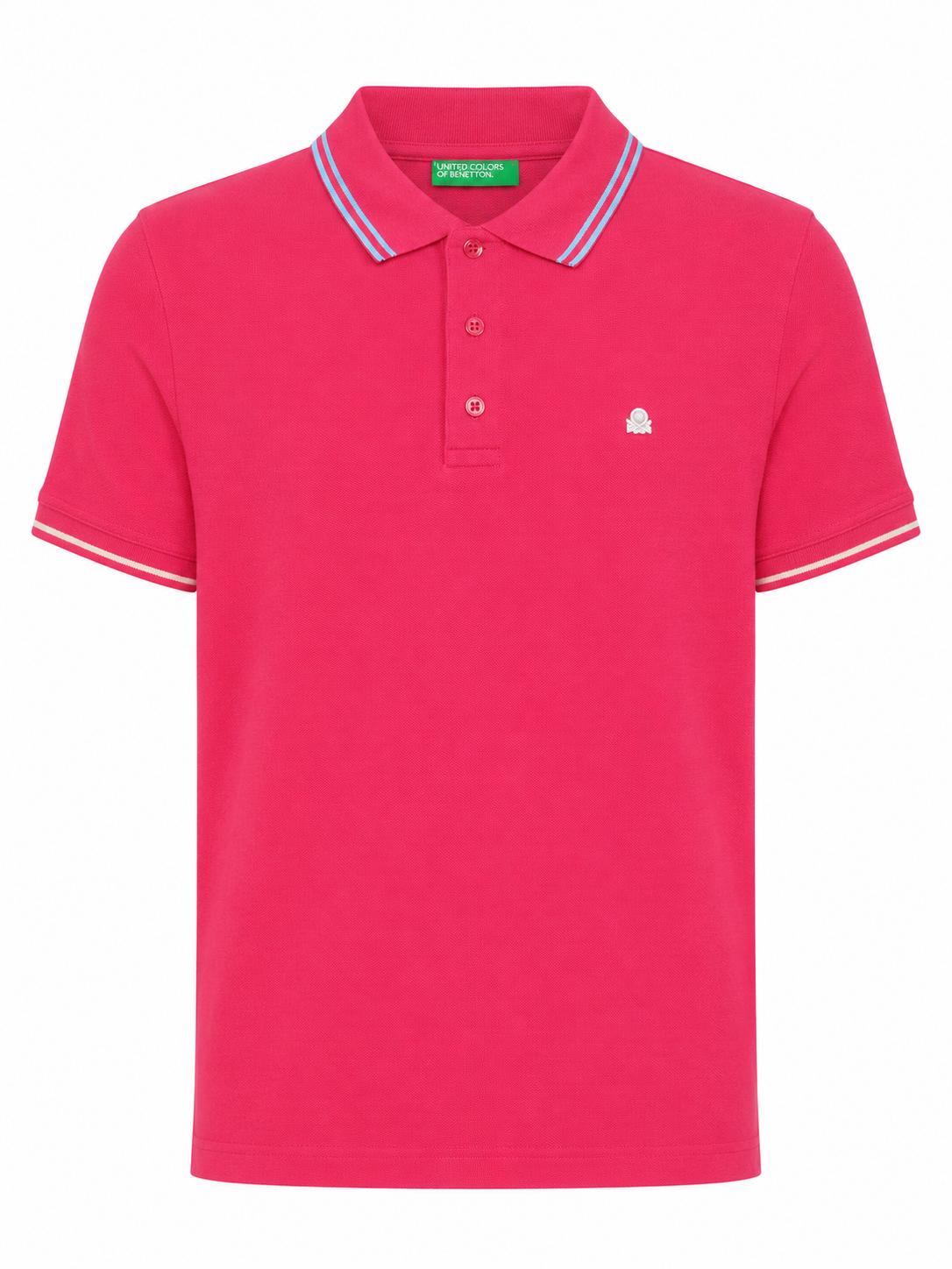 Benetton Regular Fit Embroidered Logo  Polo - Pink