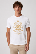 La Martina Crew Neck Short Sleeve Graphic Print T-Shirt -White