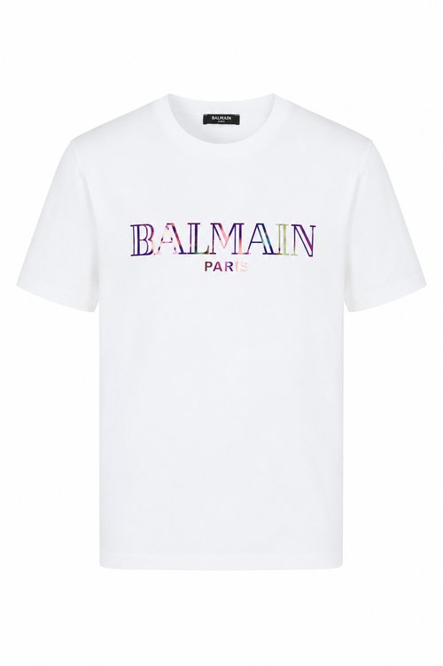 Balmain colorful Logo T-shirt - White