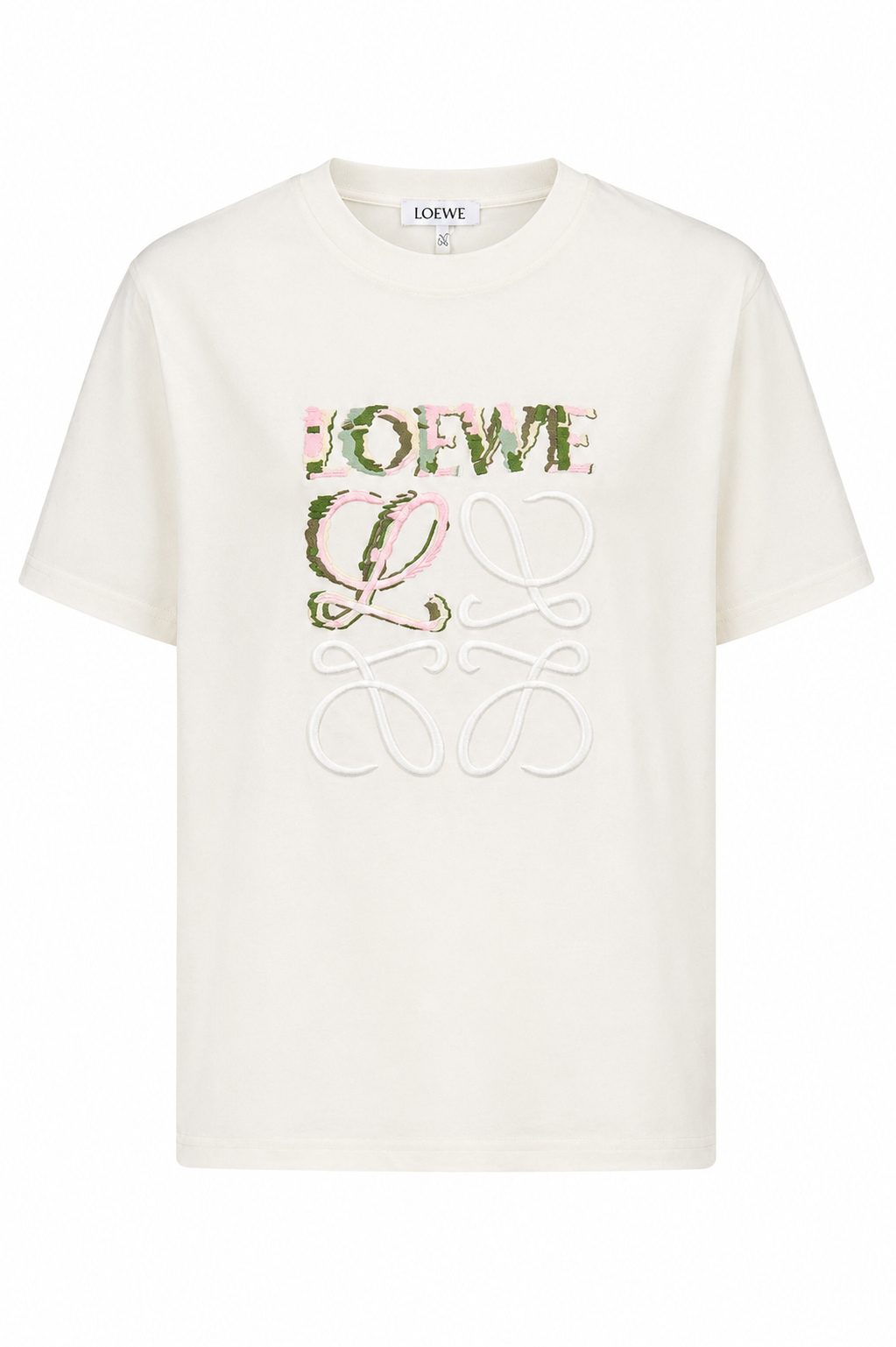 Loewe embroidered logo T-shirt- Off-white