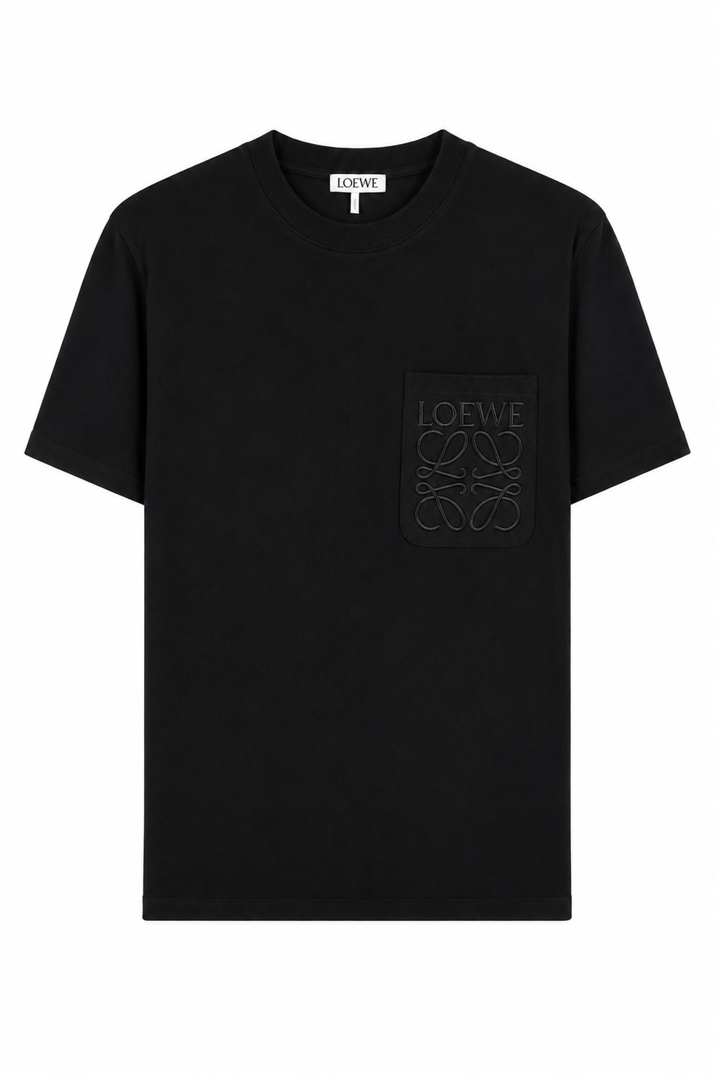 Loewe embroidered Black Pocket logo T-shirt- Black