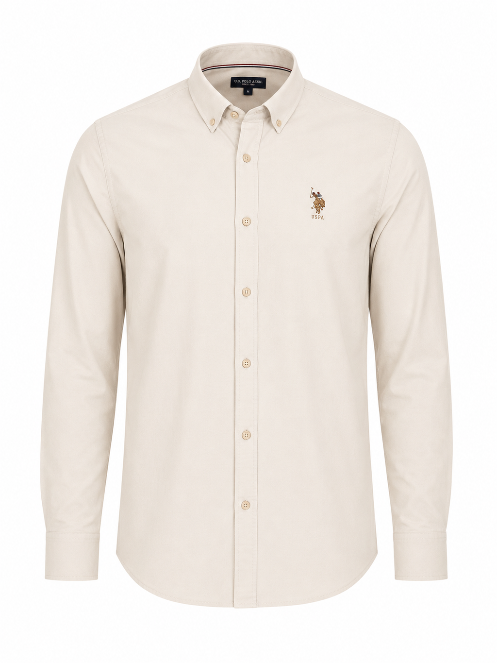 U.S. Polo Beige Long-Sleeve Basic Shirt= Beige