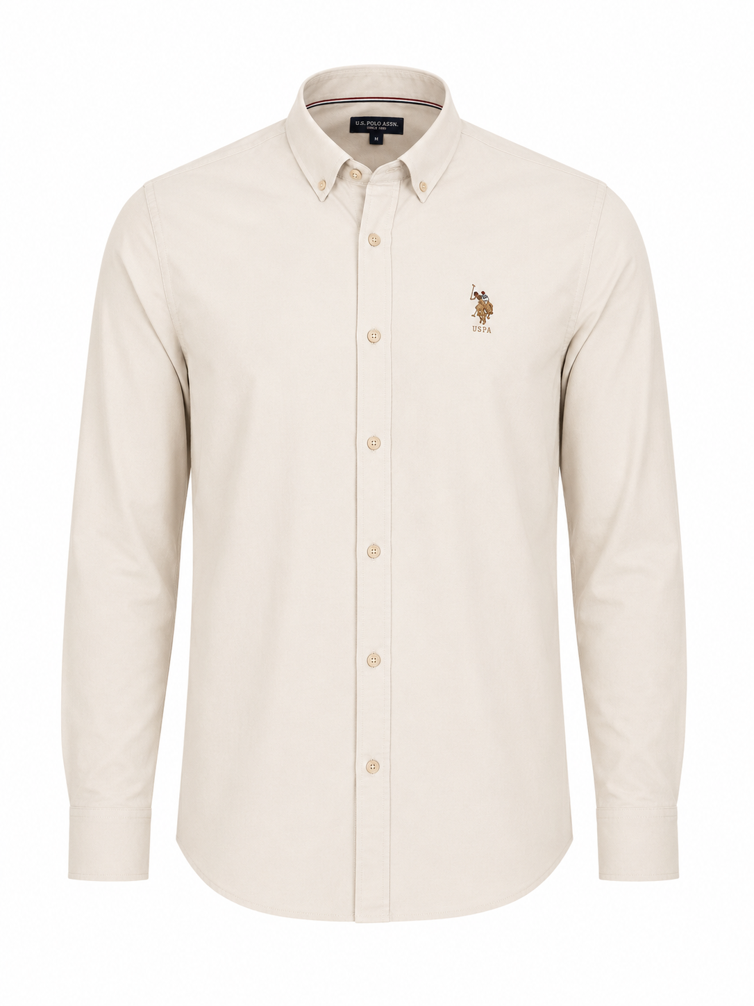 U.S. Polo Beige Long-Sleeve Basic Shirt= Beige