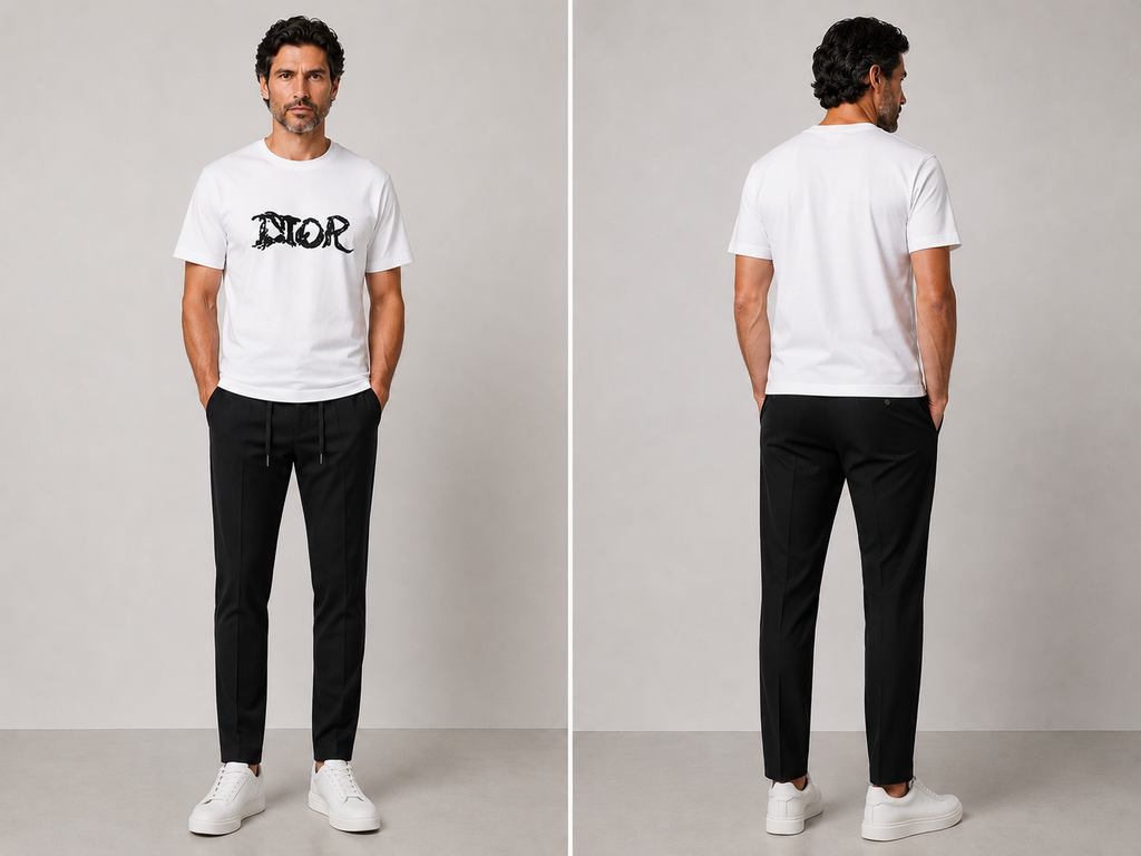 Dior Black Logo T-shirt -White