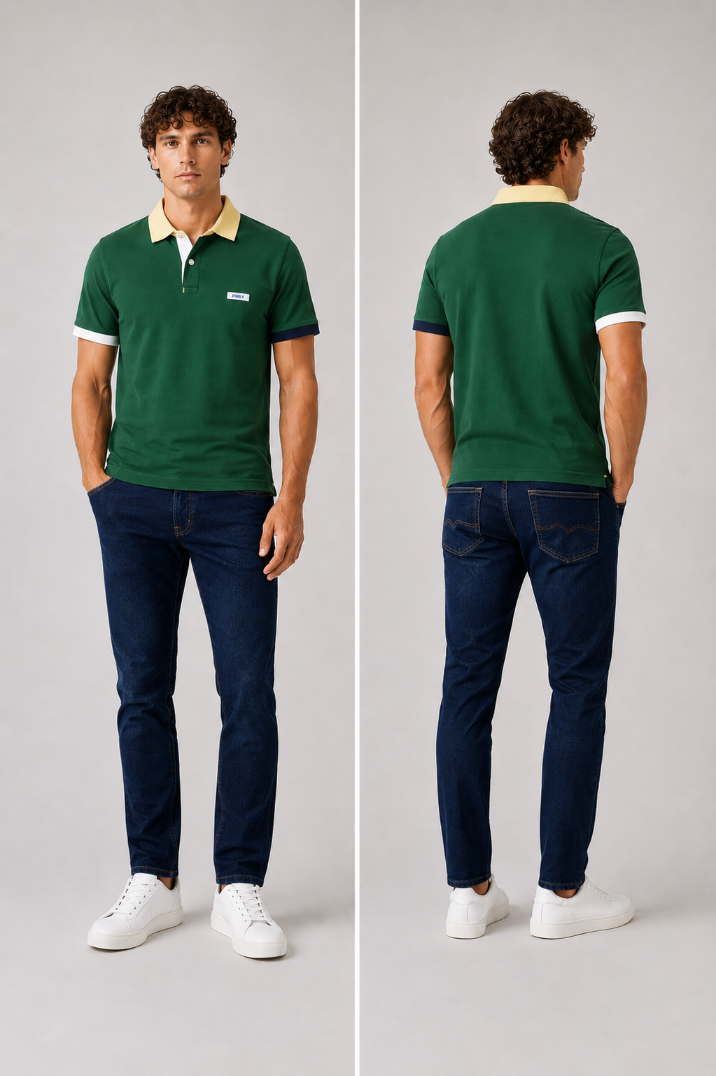 Studio X multi color Polo , Green