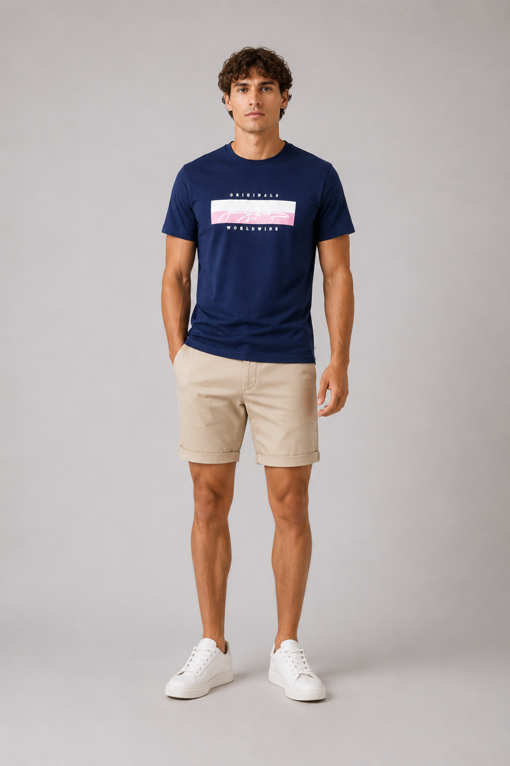 Jack&Jones Crew Neck Short Sleeve Brand Logo T-shirt, Navy