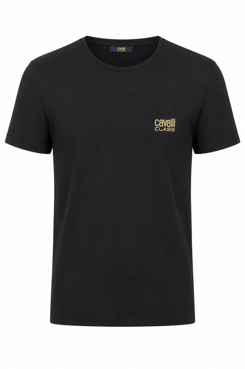 Cavalli class crew Neck body fit Brand Logo T-Shirt, Black