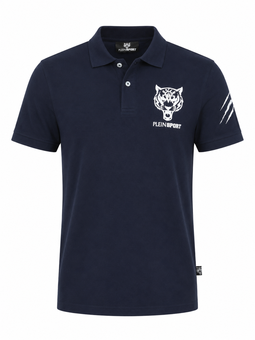 Philip Plein  tiger logo short sleeve polo- Navy Blue