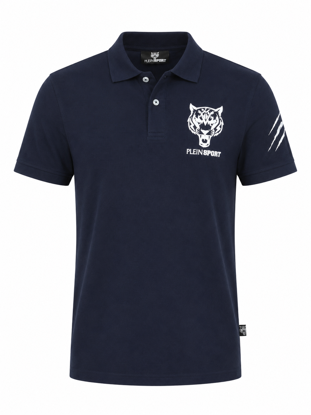 Philip Plein  tiger logo short sleeve polo- Navy Blue