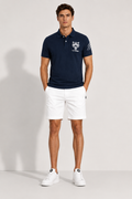 Philip Plein  tiger logo short sleeve polo- Navy Blue