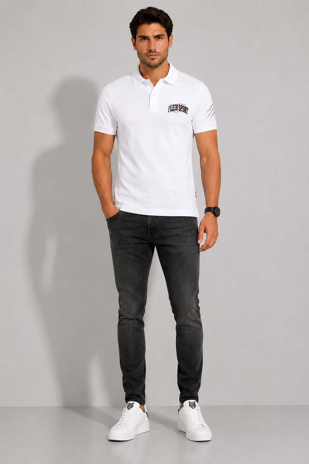 Plein Sport Men  Polo Shirt, White