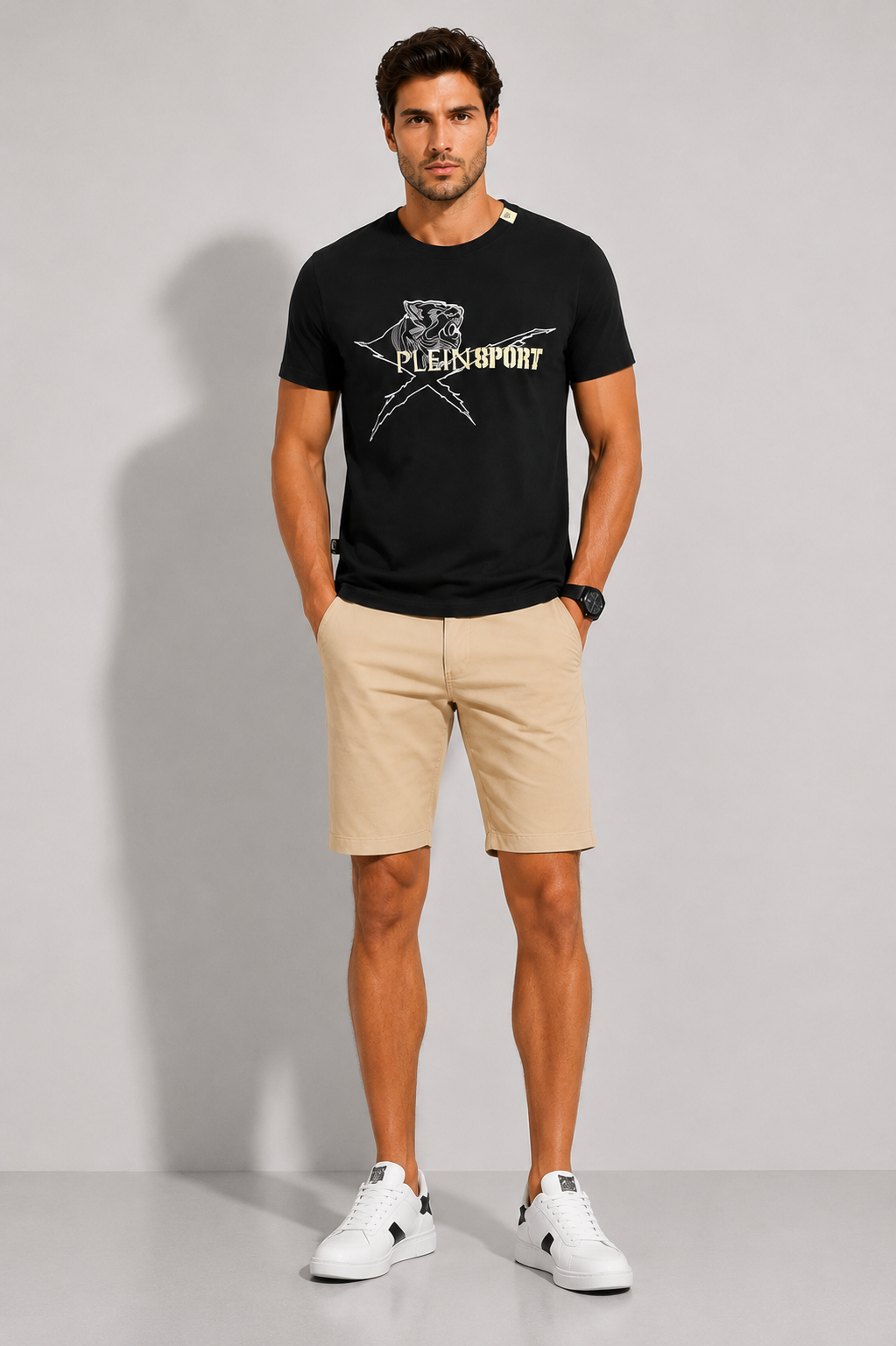 Plein Sport Men Sportswear Fit  T-Shirt, Black