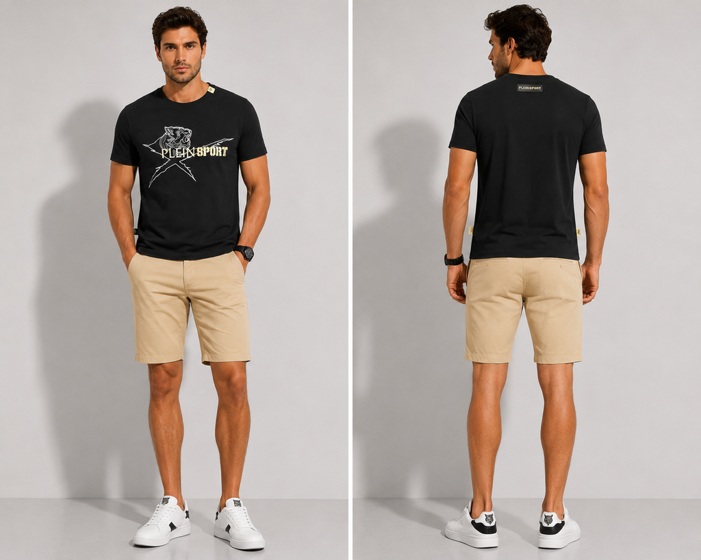 Plein Sport Men Sportswear Fit  T-Shirt, Black