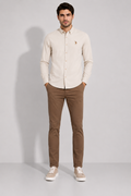 U.S. Polo Beige Long-Sleeve Basic Shirt= Beige