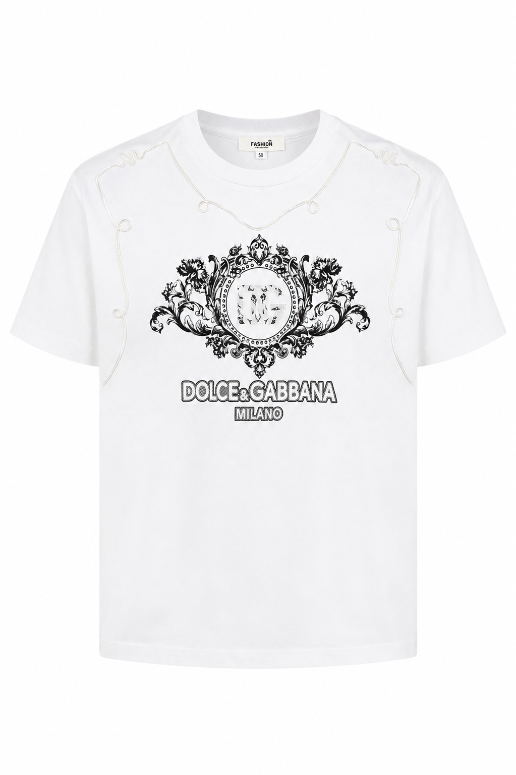 Dolce & Gabbana Embroidered  Premium T-Shirt -White