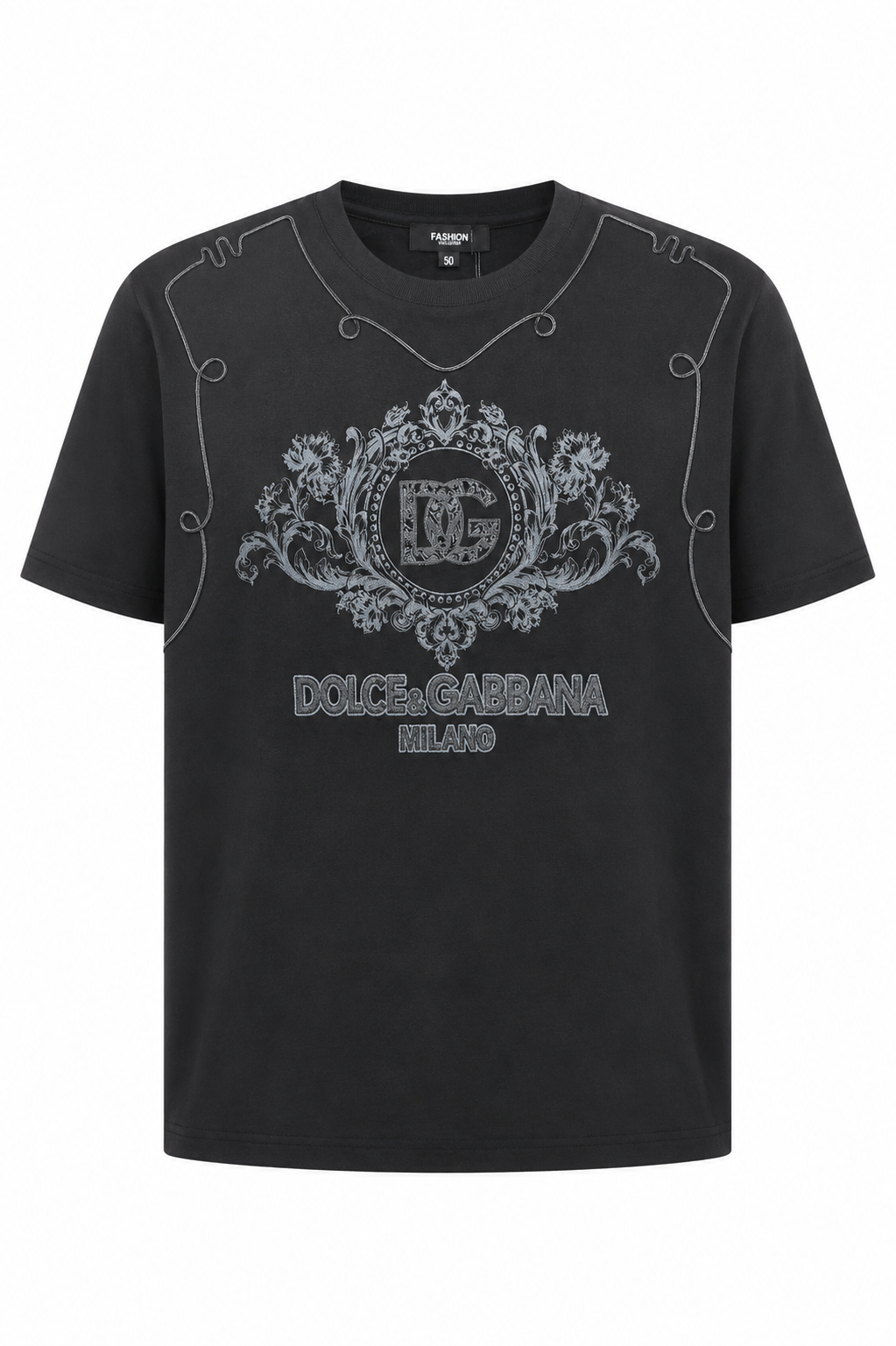 Dolce & Gabbana Embroidered  Premium T-Shirt - Black
