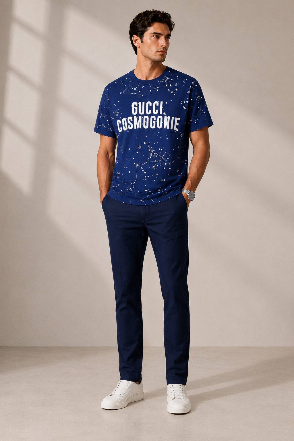 Gucci blue "Cosmogonie" star-shaped T-shirt  - Blue