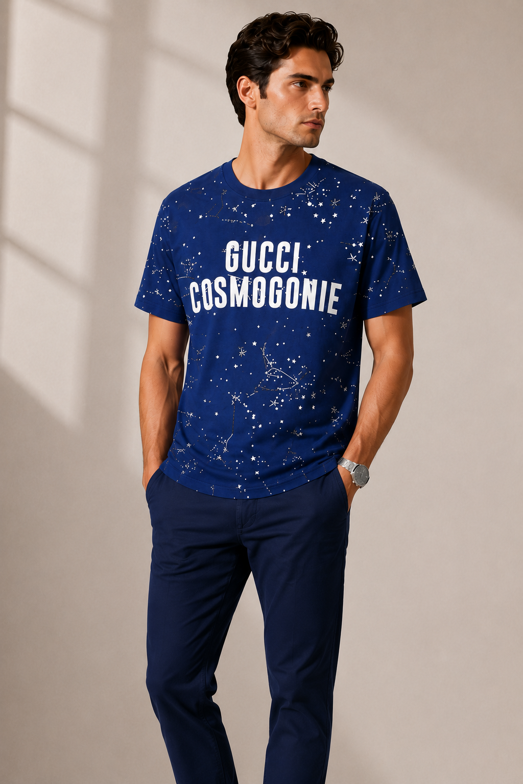 Gucci blue "Cosmogonie" star-shaped T-shirt  - Blue