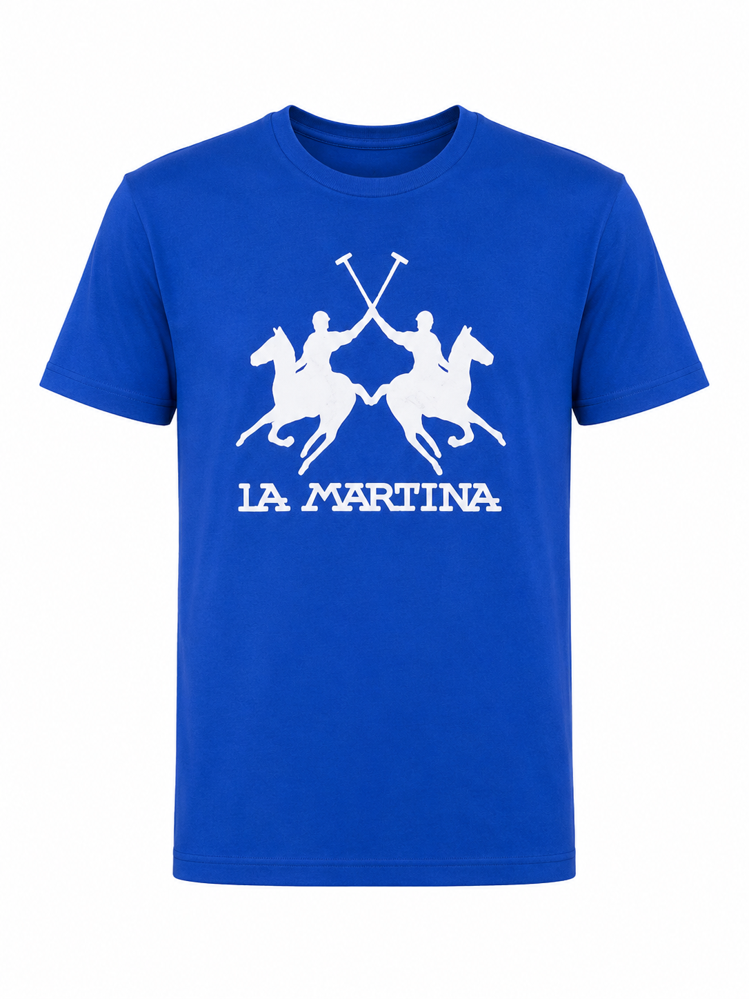La Martina  Short Sleeve Brand Logo T-Shirt-Blue