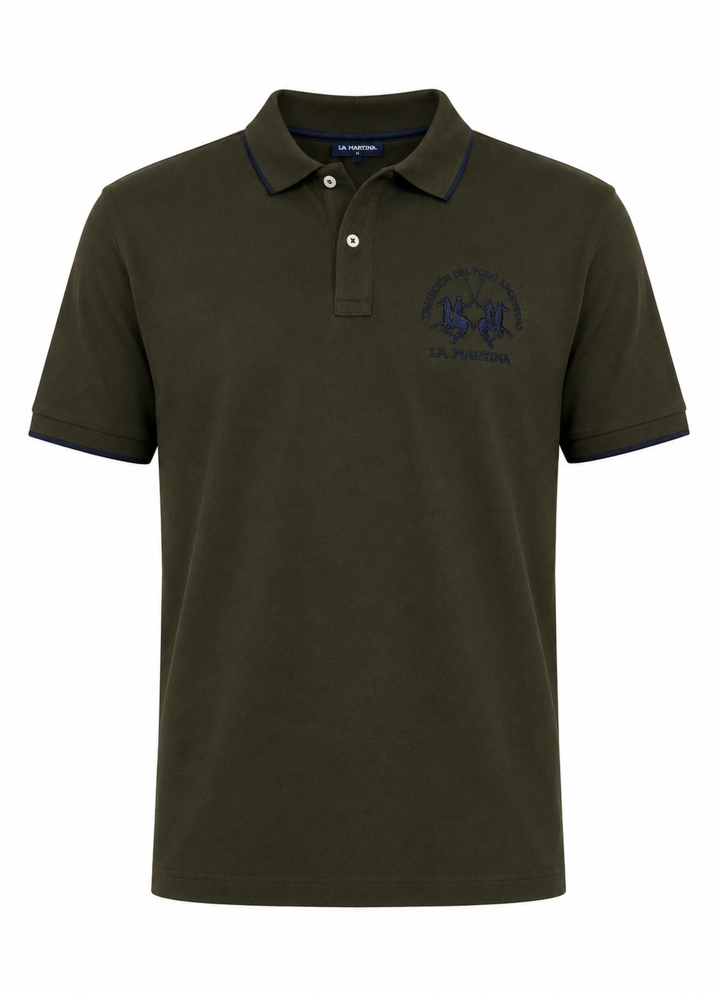 La Martina Regular Fit Embroidered Logo  Polo - Olive Green