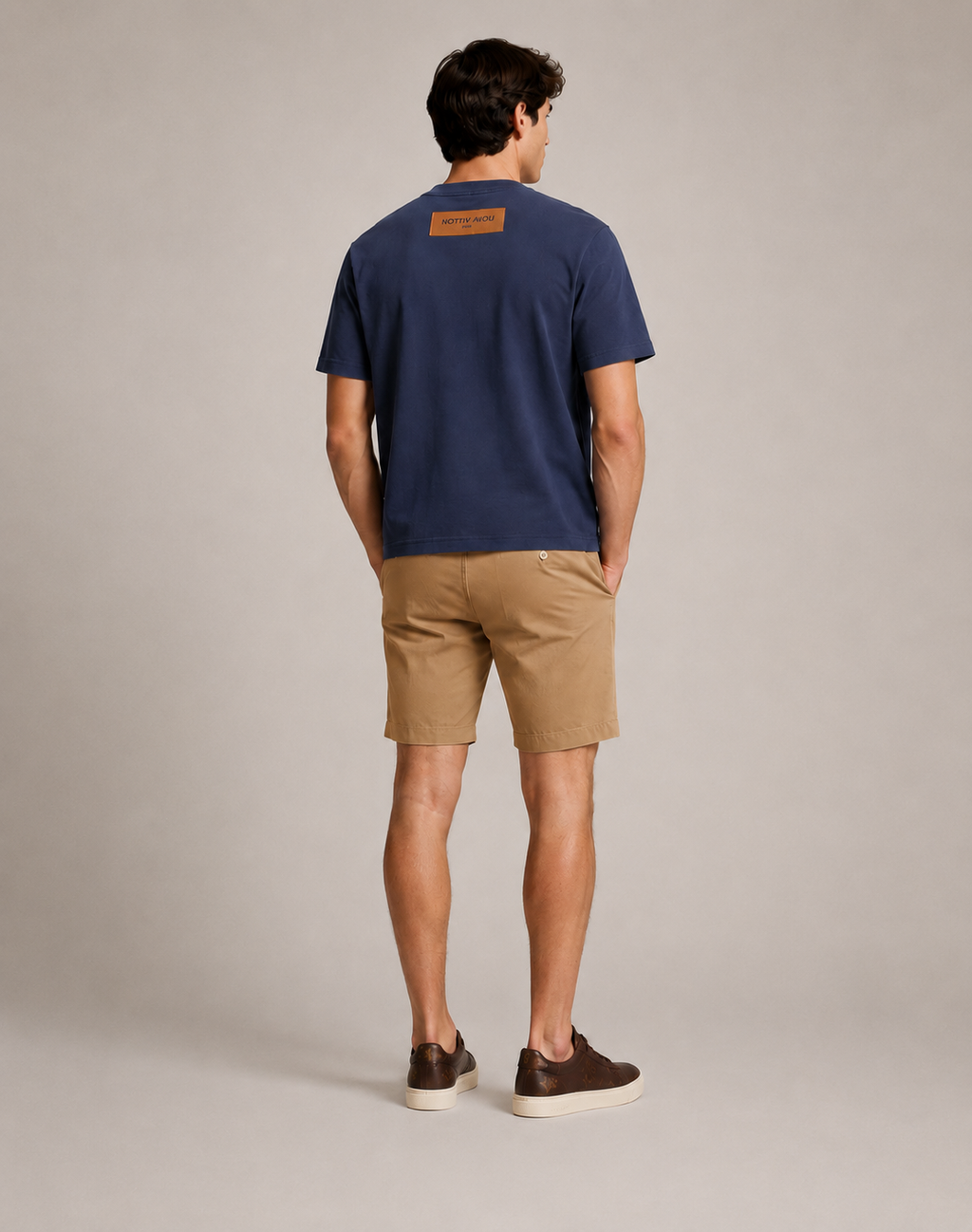 Louis Vuitton Navy  embroidered logo T-Shirt - Navy Blue