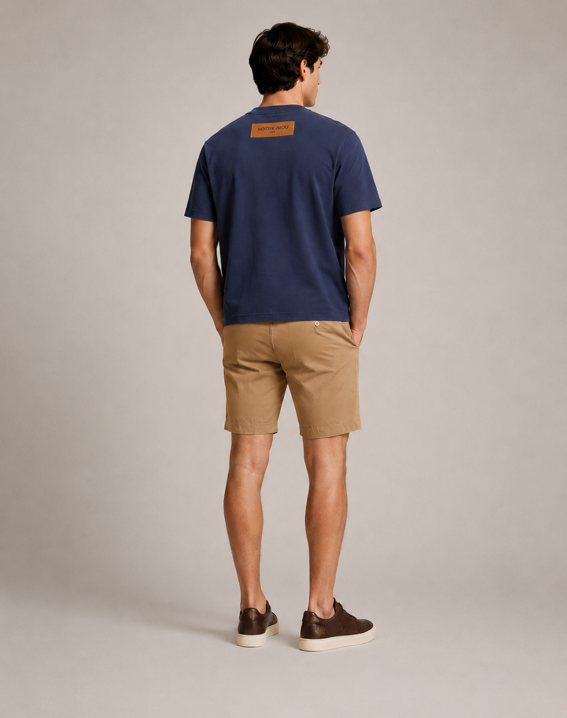 Louis Vuitton Navy  embroidered logo T-Shirt - Navy Blue