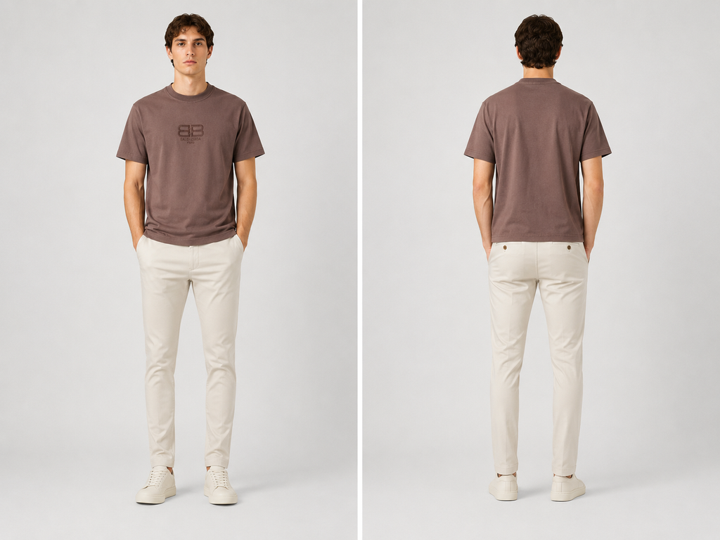 Balenciaga  Logo T-Shirt - Brown