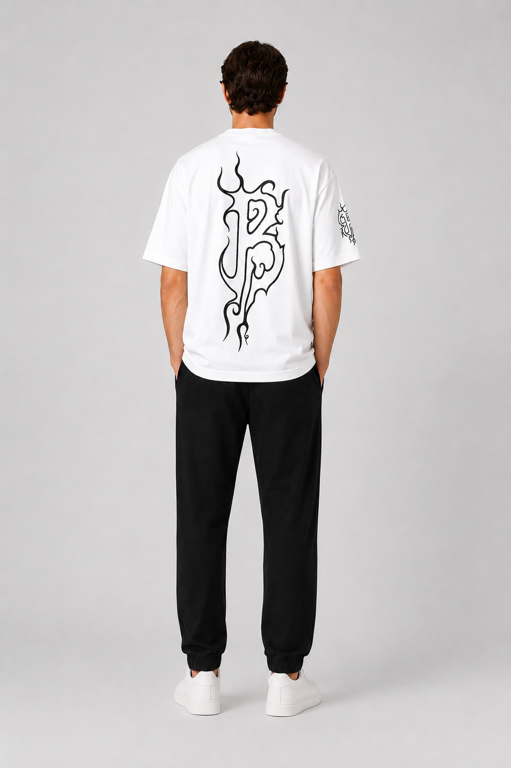 Balenciaga Oversized graphic print Logo T-shirt - White