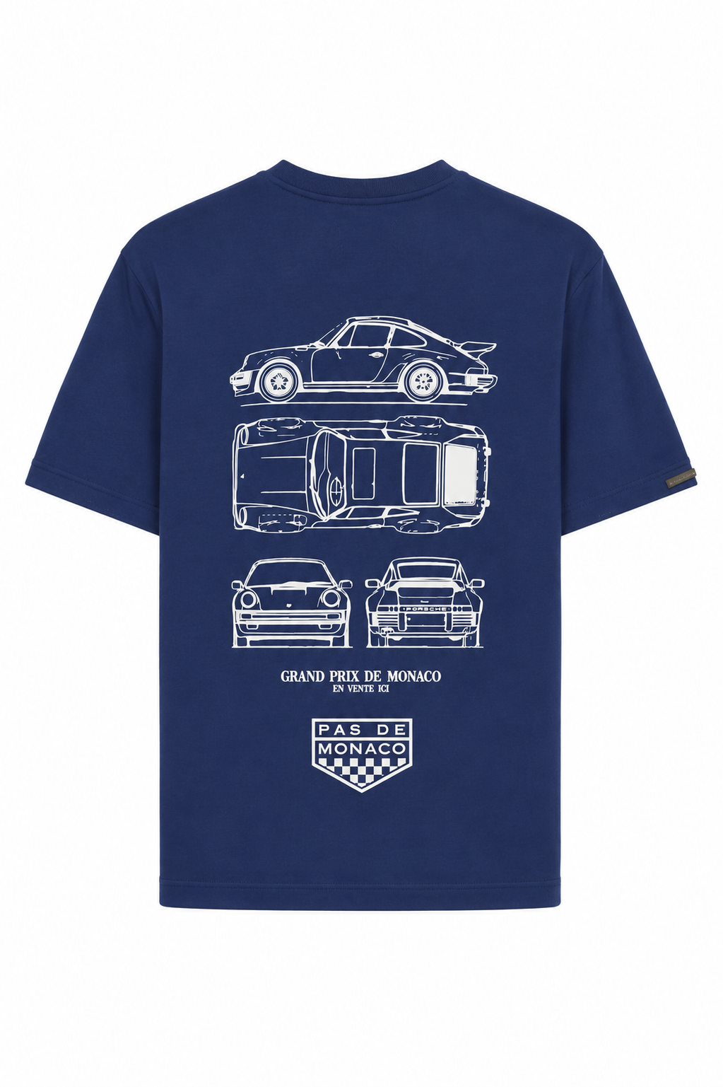Pas de Monaco Relaxed fit Car Graphic Logo T-shirt- Navy Blue