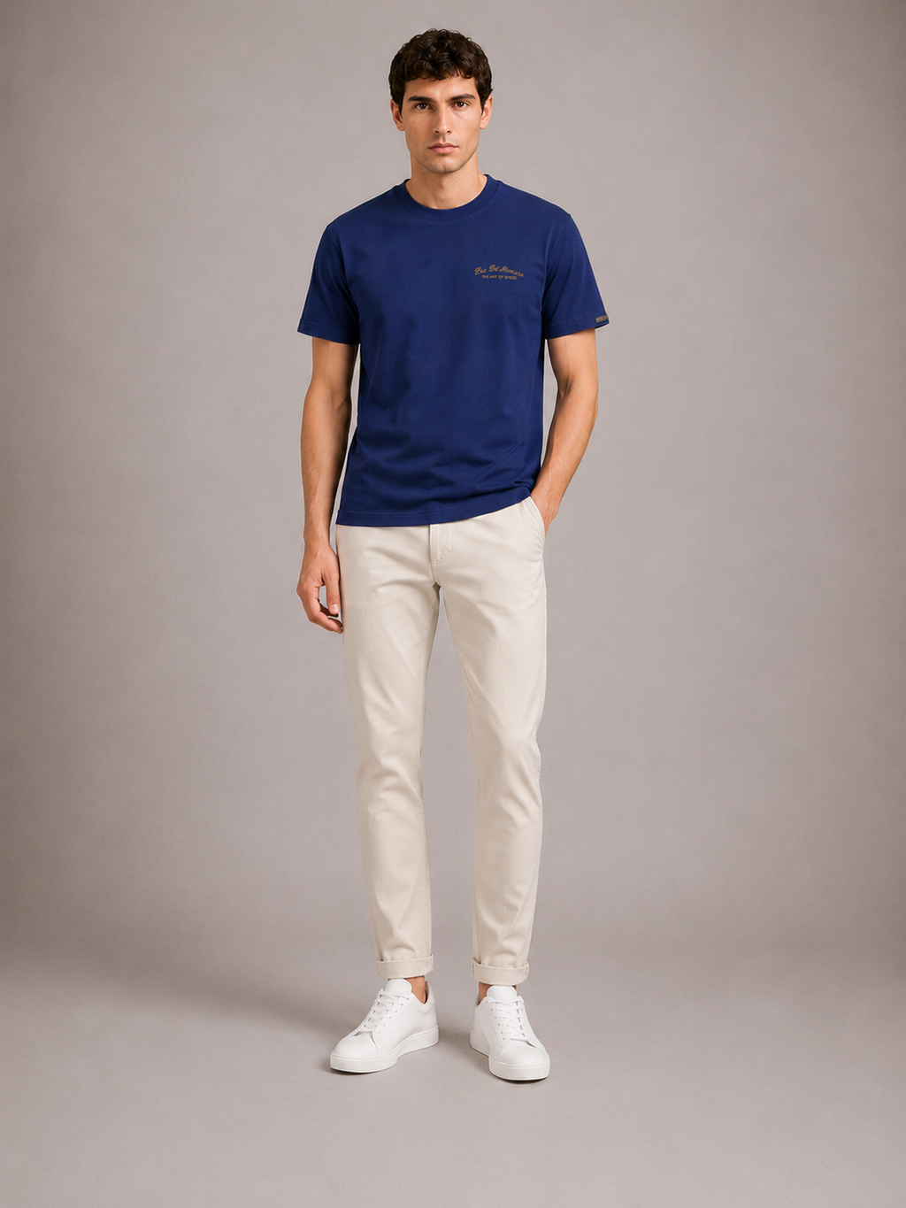 Pas de Monaco Relaxed fit Car Graphic Logo T-shirt- Navy Blue