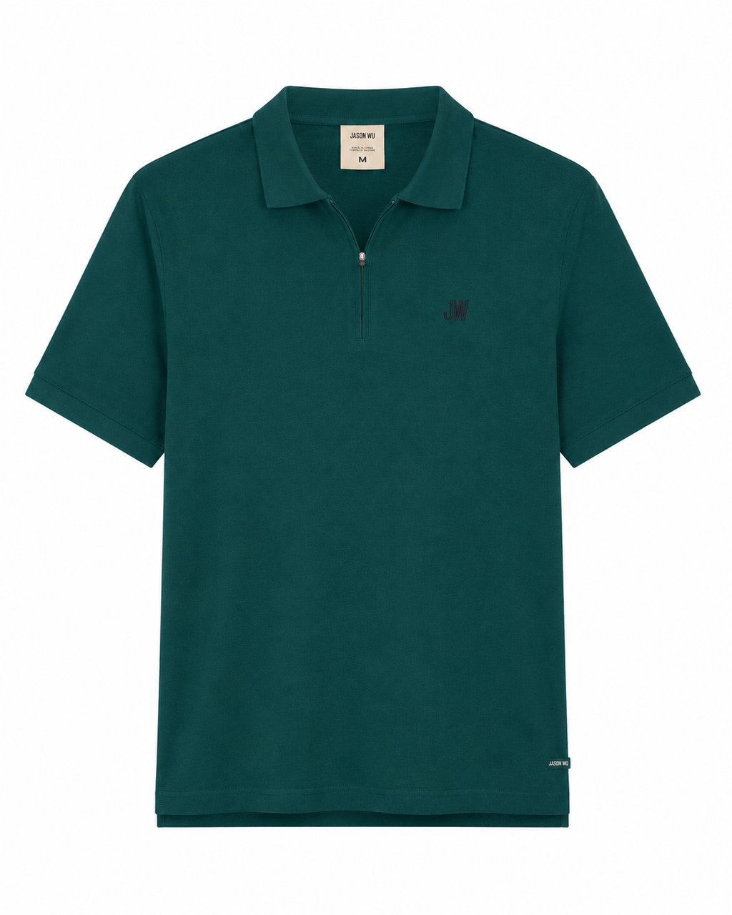 Jason Wu Classic Fit Embroidered Logo Polo - Dark Green
