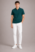 Jason Wu Classic Fit Embroidered Logo Polo - Dark Green