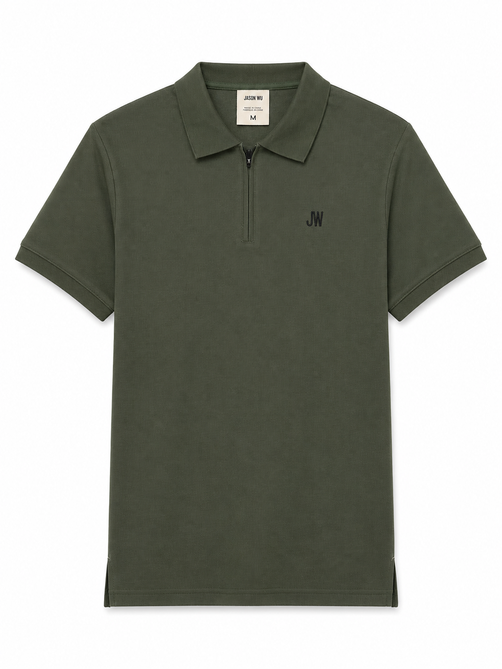 Jason Wu Classic Fit Embroidered Logo Polo - Olive