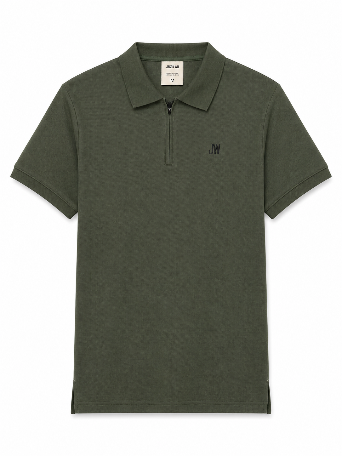 Jason Wu Classic Fit Embroidered Logo Polo - Olive