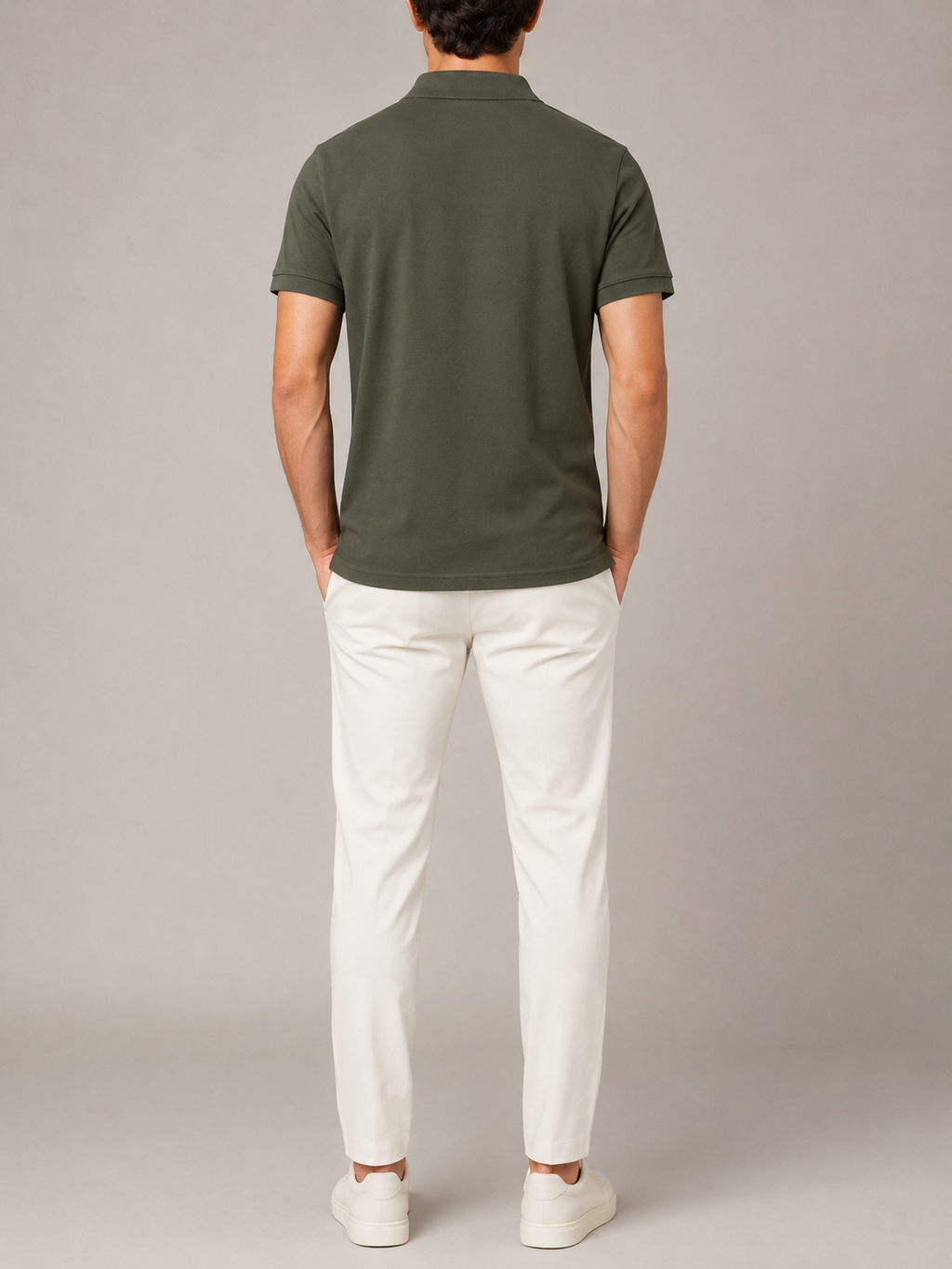 Jason Wu Classic Fit Embroidered Logo Polo - Olive